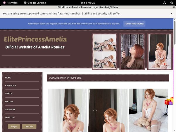Eliteprincessamelia.modelcentro.com Join With SMS