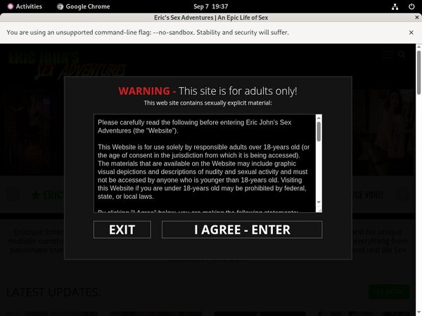 Ericjohnssexadventures.com Login Account
