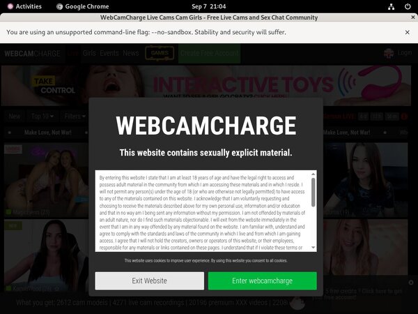 Free Accounts To Webcam Charge